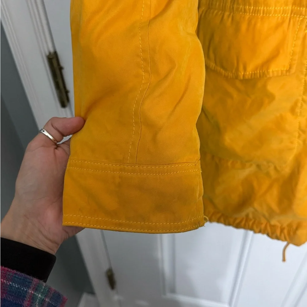 Abercrombie & Fitch Coat Womens Medium Yellow Full Zip Sherpa Lined Parka‎
